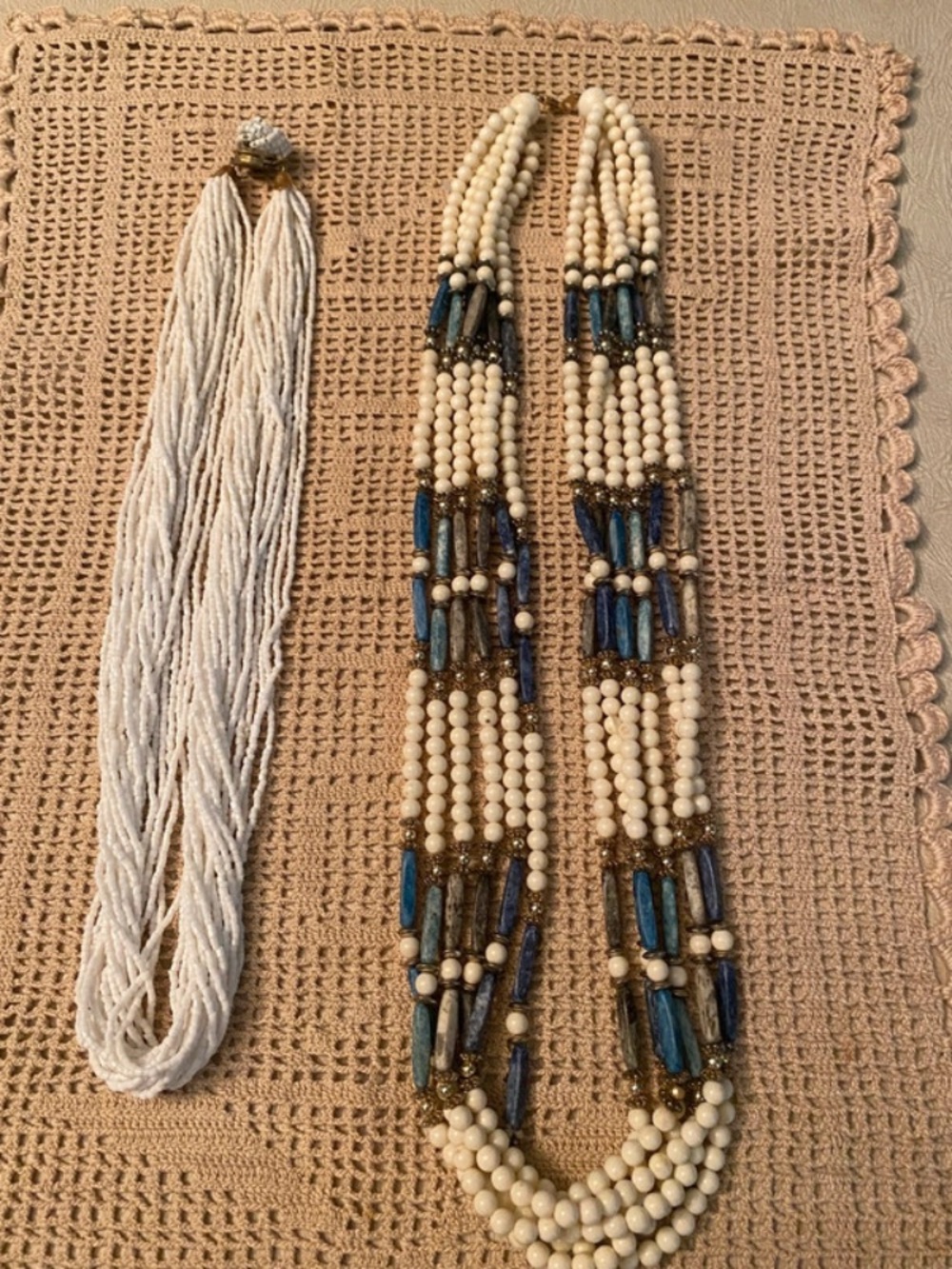 Two vintage Multi-strand Beaded Necklaces